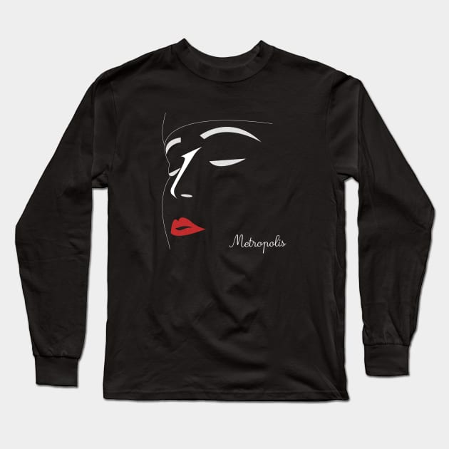 Metropolis minimalist movie fan art Fritz Lang cinema Long Sleeve T-Shirt by Rozbud